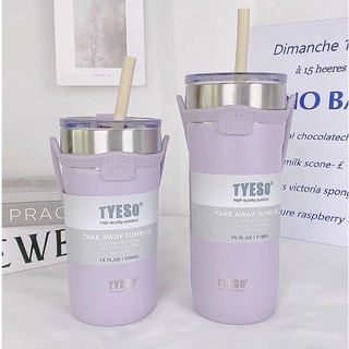 TYESO ร้อน/เย็น แก้วน้ำเก็บความเย็น TYESO แท้ ขนาด 710 ML เเก้วน้ำ TYESO 24 Oz เก็บความร้อน เย็น วัสดุสแตนเลส304 ทนทาน