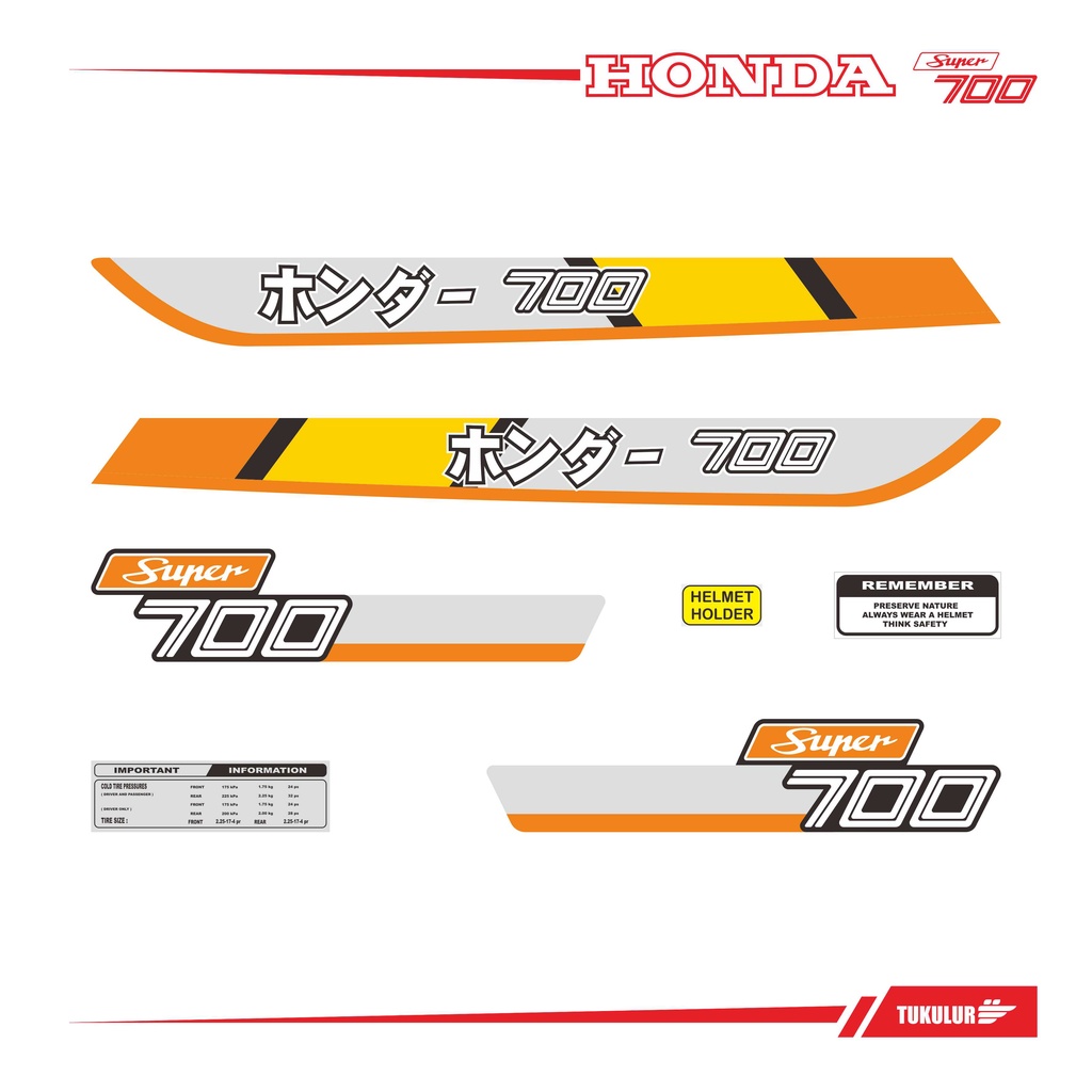 สติ๊กเกอร์ HONDA SUPERCUP C700 Variation C800 FONT ญี่ปุ่น