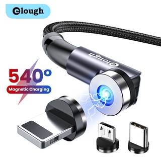 Elough สายชาร์จแม่เหล็ก Micro Usb หมุนได้ 540 องศาสําหรับ Iphone