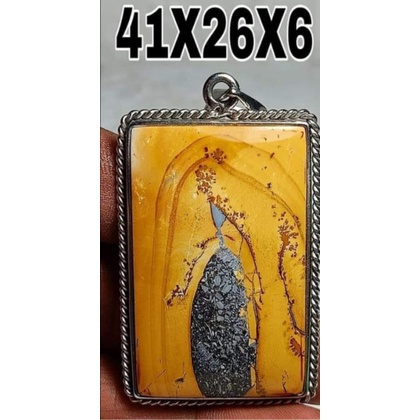 Natural jasper chalcedony motif 41,9x25,8mmx5,6mm NTE สําหรับจี้ Rp. 60,000