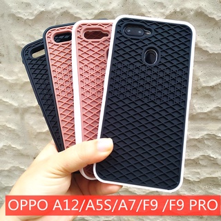 เคสโทรศัพท์มือถือยาง กันกระแทก ลายวาฟเฟิล สําหรับ OPPO A12 A5S A7 A5 A3S A12E A1K A9 F9 F11 PRO Realme C2