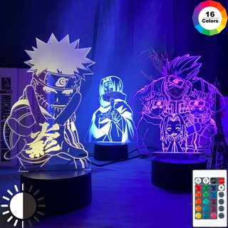 โคมไฟ naruto uzumaki led 7 sasuke kakashi hatake 3 d สําหรับตกแต่งห้องนอนเด็ก