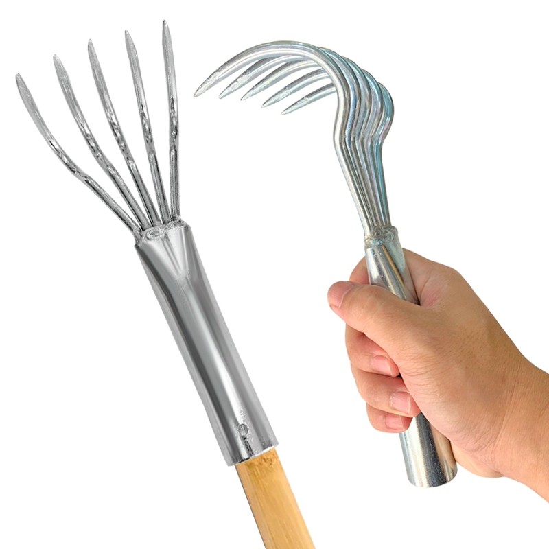 คราดมือขนาดเล็ก คราดพรวนดิน อุปกรณ์จัดสวน รุ่น Hand-cultivator-head-silver-quality-00H-KW1-p69