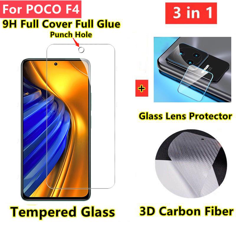 POCO F4 กระจกนิรภัย POCO X4 X3 F3 GT ป้องกันหน้าจอ POCO X3 Pro NFC ตัวป้องกันเลนส์กล้อง เคลือบด้าน ความเป็นส่วนตัว กระจก 3 In 1