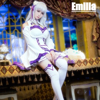 [คลังสินค้าพร้อม] Re: ชีวิตในโลกที่แตกต่างจากศูนย์ cos เสื้อผ้า Emilia คอสเพลย์แต่งกายชุดเต็มอะนิเมะ Dovetail ชุด Perfect Restore