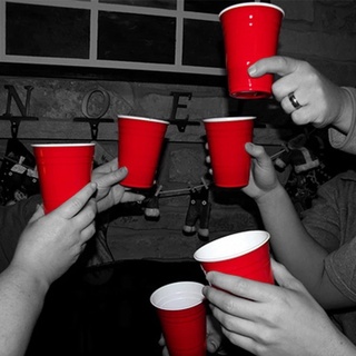 เช็ครีวิวสินค้า️10 ใบแถม 1 ใบ ️แก้วแดง แก้วแดงปาร์ตี้ red cup party อเมริกันปาร์ตี้ แก้วขนาด 16 oz