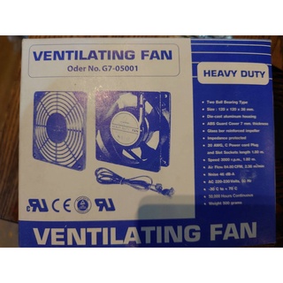 พัดลมเดี่ยว 4 นิ้ว GERMANY (G7-05001) 1 x 4” HEVAY DUTY FAN ( 2 Ball Bearing พรอ้มหน้ากาก ABS และสายไฟ 1.8 เมตร