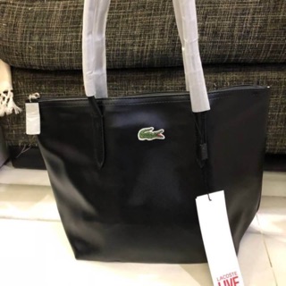 lacoste small zip tote bag