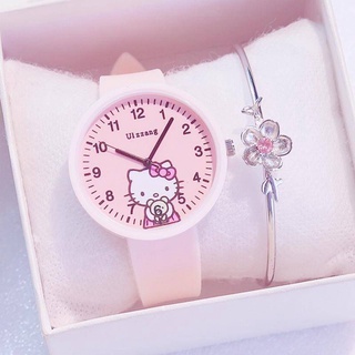 HALLO KITTY  Girls Kids Watch - Girls Primary School Watch - Waterproof Cute Girly Quartz Watch