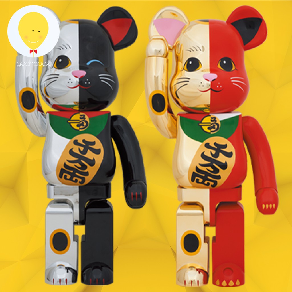 BE@RBRICK MANEKI NEKO BLACK X YELLOW | foreignlanguagestraining.com