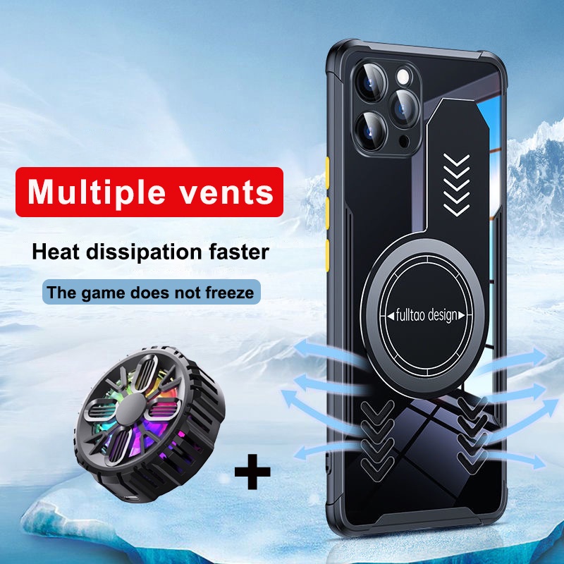 Iphone12 Pro Max Graphene Vent Hole Case สําหรับ iPhone 11 Pro Max 13 Pro Max การกระจายความร้อน Breathable พร้อมหม้อน้ําพัดลมระบายความร้อน