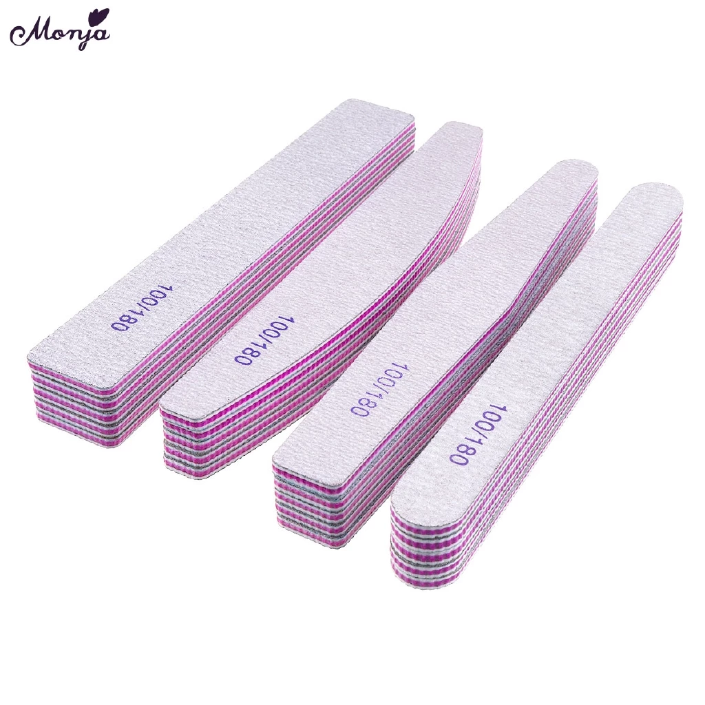 Monja ไฟล์เล็บ ตะไบขัดเล็บ 3 / 4 / 5 ชิ้น nail tips trimmer sanding grit manicure extension care design tools