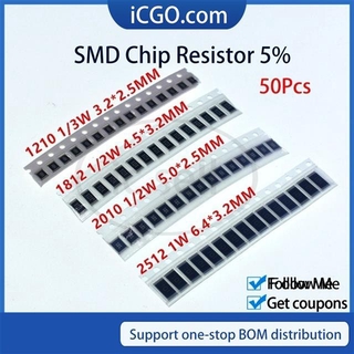 1210 1812 2010 2512 Smd 9. 1R 10R 11R 12R 13R 15R 16R 18R 20R 22R 24R 27R 5% 50 ชิ้น