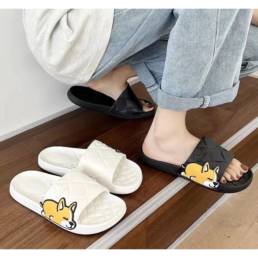 รองเท้าแตะแฟชั่น แบบสวม ผู้ใหญ่รูปน้องหมาน่ารักๆ พื้นหนา เบา ใส่สบาย (น้องหมา)K -8866-2