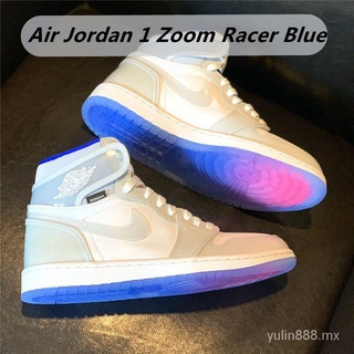 ✈✒YLStock ReadyNike Air Jordan 1 Zoom Racer 1 Blue High Tube / รองเท้าลำลองสำหรับบุรุษและสตรี