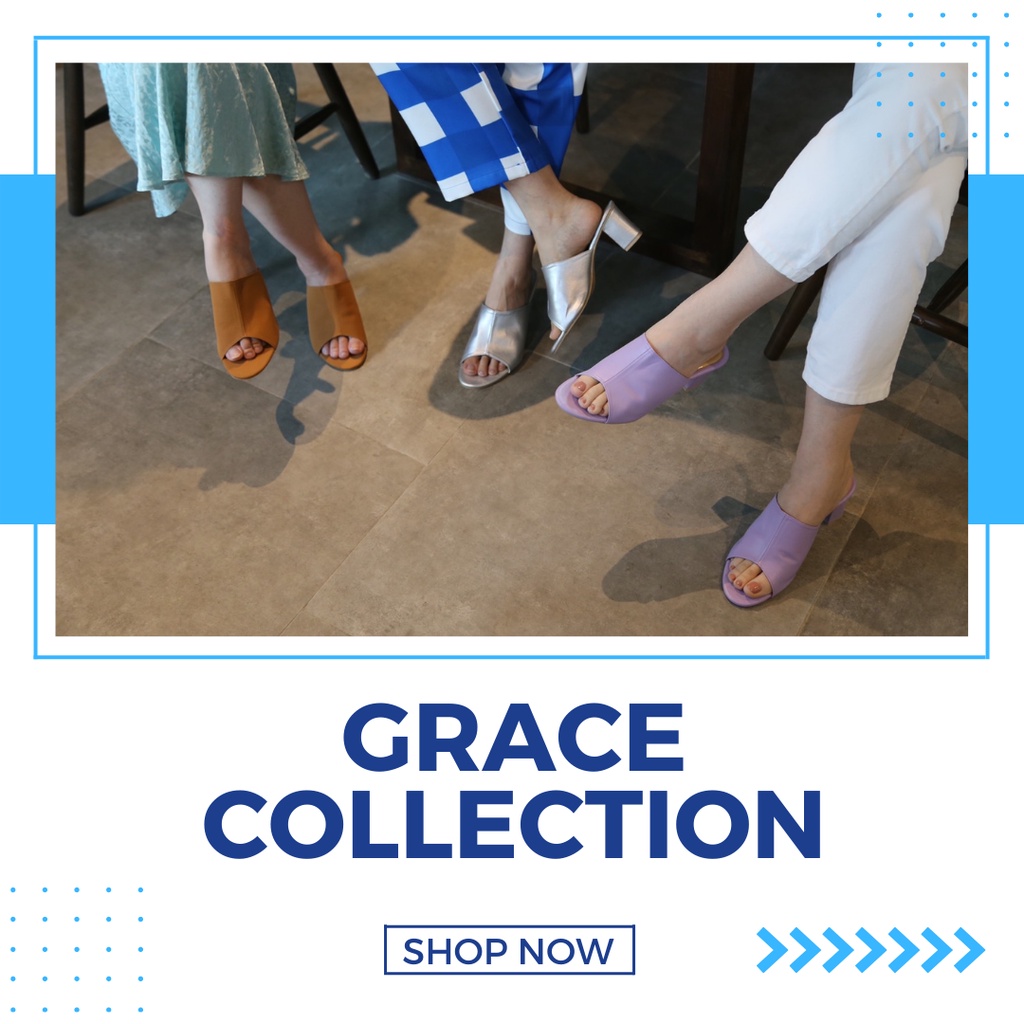 GRACE รุ่นคาดแผ่น รองเท้าส้นสูง 2.5 นิ้ว ไซส์ 36-43