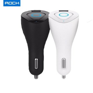 ROCK Muca Bluetooth earphone&amp;Car Charger Led display Bluetooth (มี2สี)