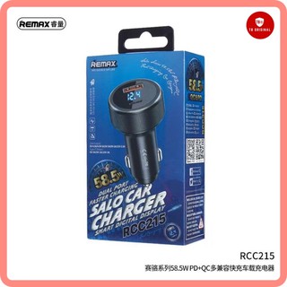 หัวชาร์จรถ Remax RCC215 Car Charger Dual Port 58.5 W หัวชาร์จรถ QC+PD 1ช่องUSB+PD ชาร์จเร็ว ของแท้100%