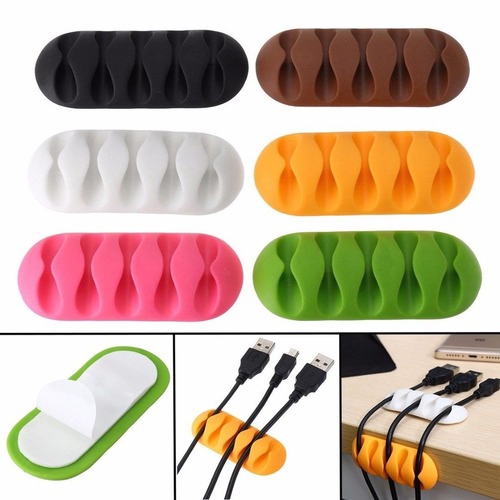 พัดลม®สายเคเบิลรีลออแกไนเซอร์สก์ท็อปคลิปการจัดการสายไฟหูฟังผู้ถือลวด5หลุม