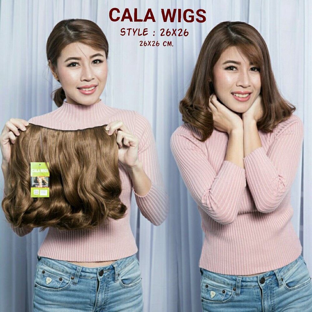 hairpiece calawigs รหัสสินค้า 26*26 กว้าง26cmยาว26cm ชิ้นหนาพิเศษไหมด้านเหมือนผมจริง แฮร์พีชลอนสั้น