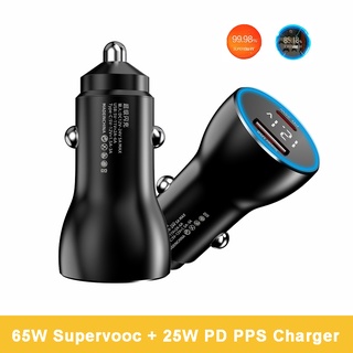 ที่ชาร์จในรถยนต์ 65W Supervooc 2.0 + 25W PD PPS สําหรับ iPhone OPPO SAMSUNG OnePlus XIAOMI Poco