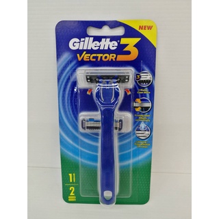 Gillette VECTOR 3 ยิลเลตต์ เวคเตอร์ ทรี (1 ด้าม+ ใบมีด 1 ชิ้น)