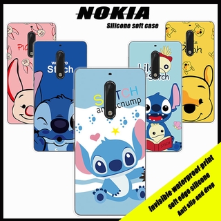 Nokia1 Nokia2 Nokia3 Nokia5 Nokia6 Nokia7 ฝาครอบเคสโทรศัพท์มือถือพิมพ์การ์ตูนใส Stitch series