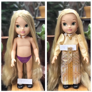 ส่งต่อของแท้ Disney Princess Rapunzel Toddler Doll 16" AMT ราพันเซล รุ่น Toddler แถมรองเท้า และชุดไทยตามภาพ