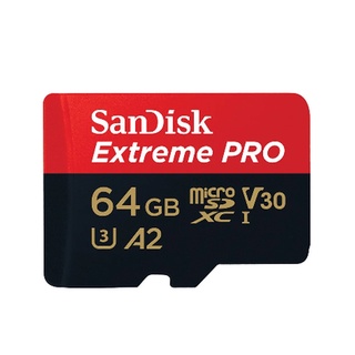 SanDisk Extreme Pro microSDXC, SQXCU 64GB, V30, U3, C10, A2, UHS-I, 200MB/s R, 90MB/s W, 4x6, SD adaptor, Lifetime Limited ME6-000956 การ์ดความจำ