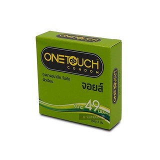 One Touch Joys ถุงยางอนามัยแบบผิวเรียบขนาด 49 มม.มาตรฐานชายไทย 1 กล่อง