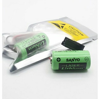 battery sanyo CR17335SE-R 3V ปลั๊กดำ ของใหม่ สินค้าพร้อมส่ง