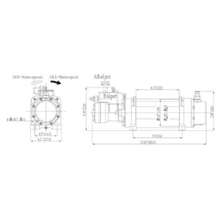 Hydraulic winch ไฮดรอลิกวิ้นซ์ อุปกรณ์ลากจูง รอกลากดึง อุปกรณ์ทุ่นแรง 10000LBS 34x64x34cm NVH10000