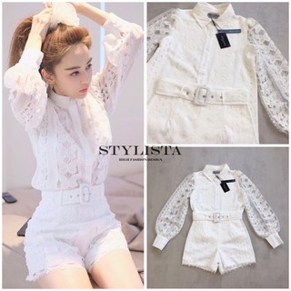 ชุดเซตเสื้อลูกไม้+กางเกงขาสั้น (S/M/L) By STYLISTA