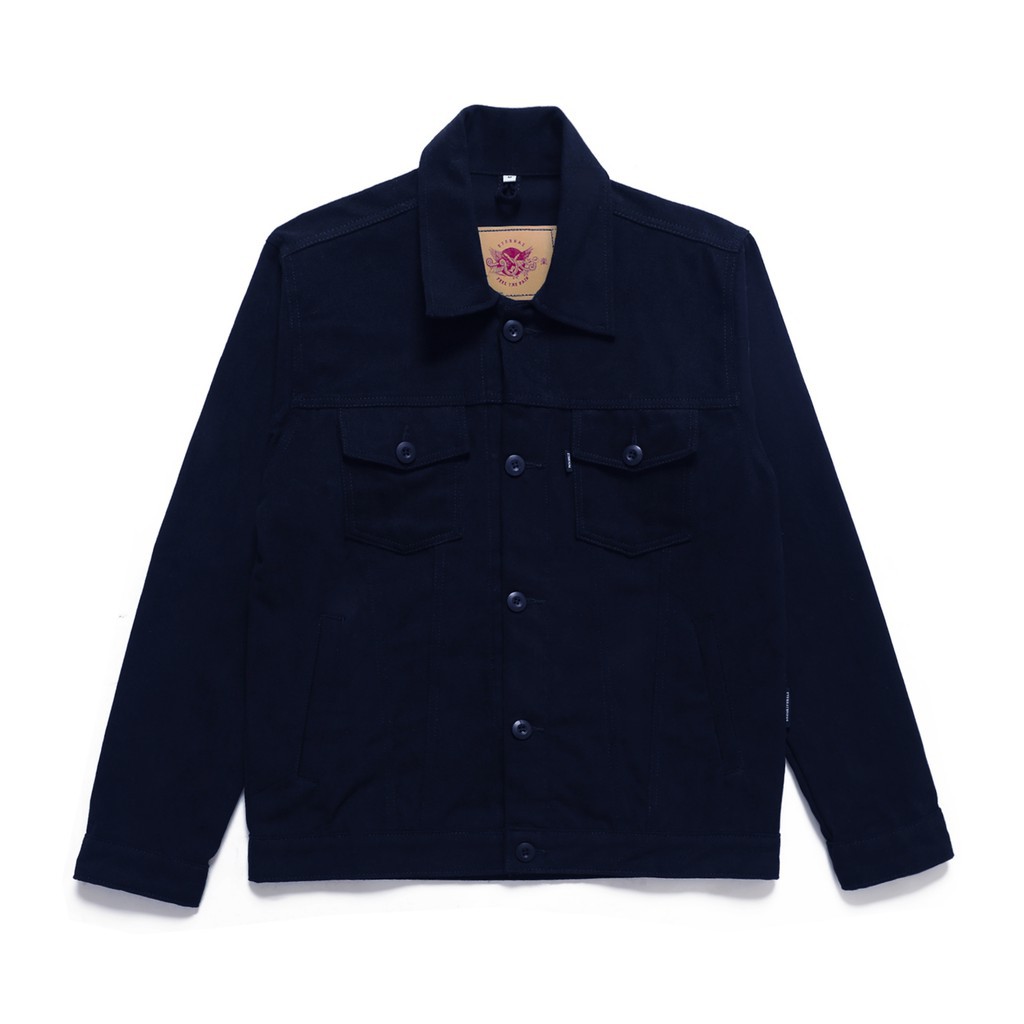 ETERNALWORKS - เสื้อแจ็คเก็ต Trucker Naka Navy
