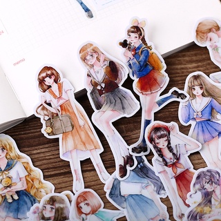 ❀ Flower Beauty Girl Q-2 Diary Manual สติ๊กเกอร์ ❀ 14Pcs/Set DIY Fashion Album Scrapbooks Decor สติ๊กเกอร์