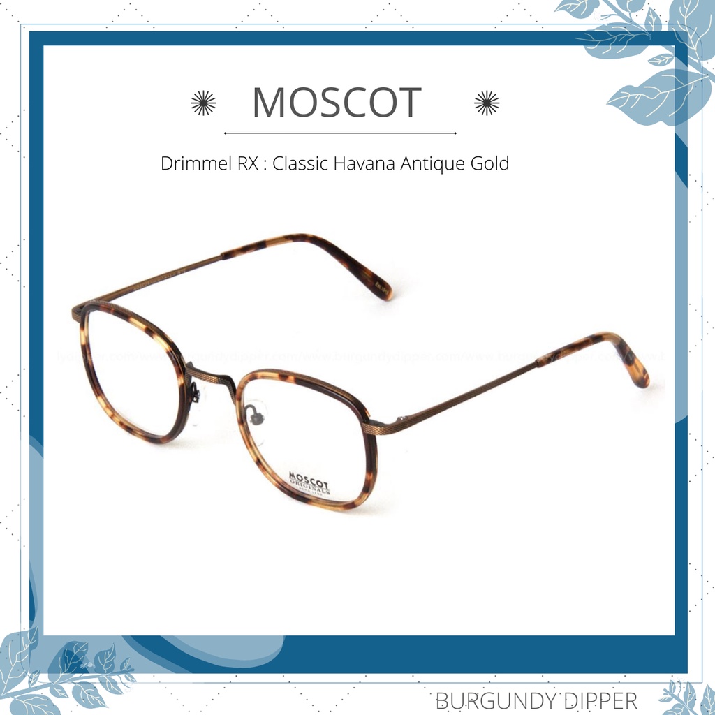 กรอบแว่นตา Moscot รุ่น Drimmel RX : มี 2 ขนาดคือ 48 และ 51 มม. (มีให้เลือก 3 สี) ** Sale ไม่มีประกัน **