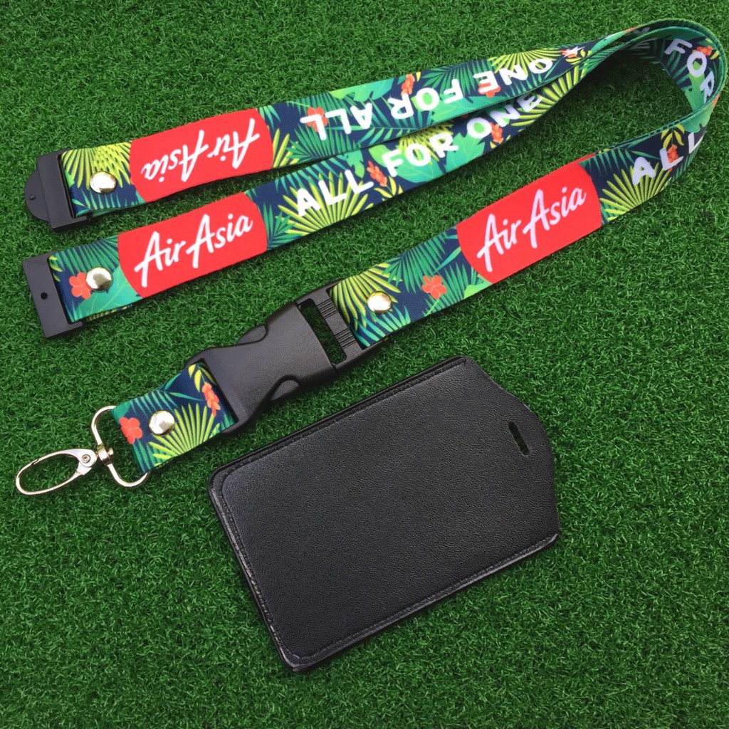 [พรีเมี่ยม 🇲🇾] AIRASIA Floral Lanyard ฟรี ID HOLDER