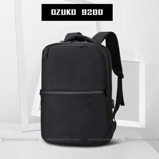 Ozuko 9200 กระเป๋าเป้ กระเป๋าโน๊ตบุ๊ค 14-15.6 นิ้ว กระเป๋าเป้ใส่โน๊ตบุ๊ค ใส่เสื้อผ้าสำหรับเดินทาง วัสดุเกรด A สีดำ