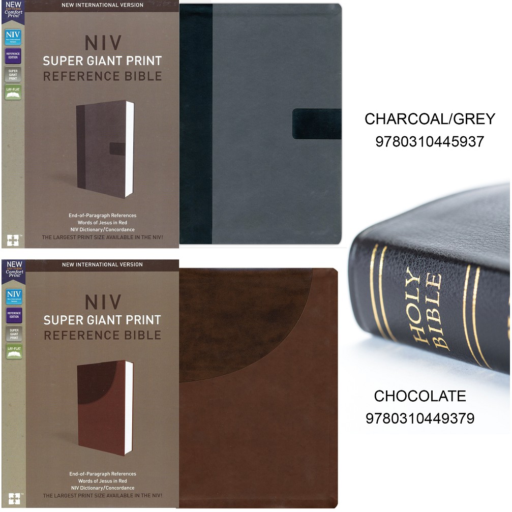 NIV Super-Giant Print Reference Bible • LEATHER-LOOK • ENGLISH BIBLE • Chosen Treasure