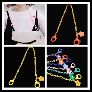 Long Chain Colorful Sute Sunflower Pendant Face Shield Chain Acrylic Glasses Chain Anti Loss Chain Jewelry