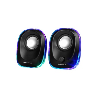 ลำโพงคอมพิวเตอร์ ตั้งโต๊ะ mini Speaker USB Port  ยี่ห้อ MACNUS รุ่น ADL-S330 Black Colorful Lighting รับประกัน 1ปี