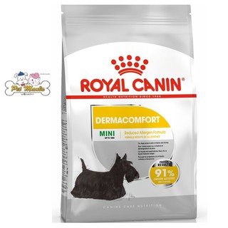 Royal Canin MINI DERMACOMFORT (อาหารเม็ดสำหรับสุนัขโตพันธุ์เล็กผิวแพ้ง่าย) 8kg