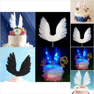 [FAXXQ] Swan wing Wedding Cake Topper For Valentines Day Decor Feather Party SuppliesQUU