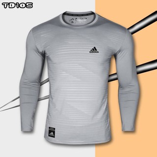 adidas เสื้อยืดแขนยาวออกกำลังกายผู้ชาย