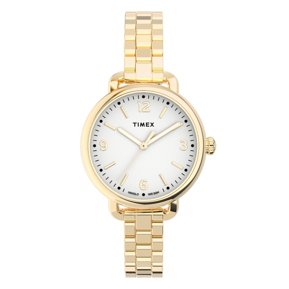 Timex TW2U60600 Standard Demi นาฬิกาข้อมือผู้หญิง สายสแตนเลส Gold-Tone หน้าปัด 30 มม.