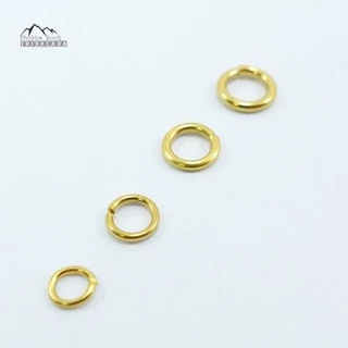 C83 (10ชิ้น) ห่วงสแตนเลสแท้ งานเลเซอร์ สีทอง ห่วงสีทอง สำหรับ สร้อยคอสแตนเลส ต่อสร้อย ห่วงห้อยพระ