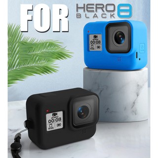 GOPRO HERO 8 เคสยาง เคสกันกระแทก Silicone เคส พร้อมสายคล้อง protective case for Gopro 8 with layard