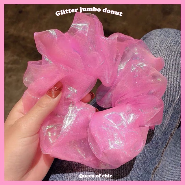 Glitter jumbo donut ยางมัดผมโดนัท