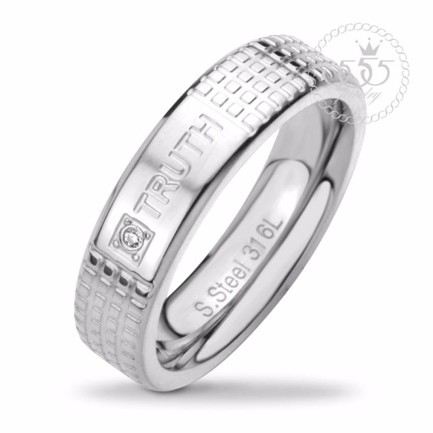 555jewelry แหวน รุ่น MNR-353T-A (Steel) [R91]