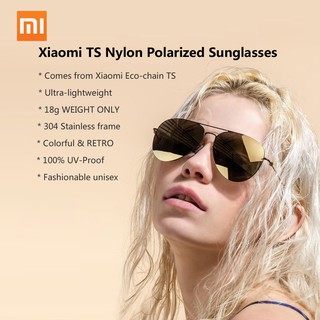 original xiaomi ts แว่นกันแดดแฟชั่นผ้าไนล่อน 100% สไตล์เรโทรหลายสีสันสําหรับผู้หญิงและผู้ชาย